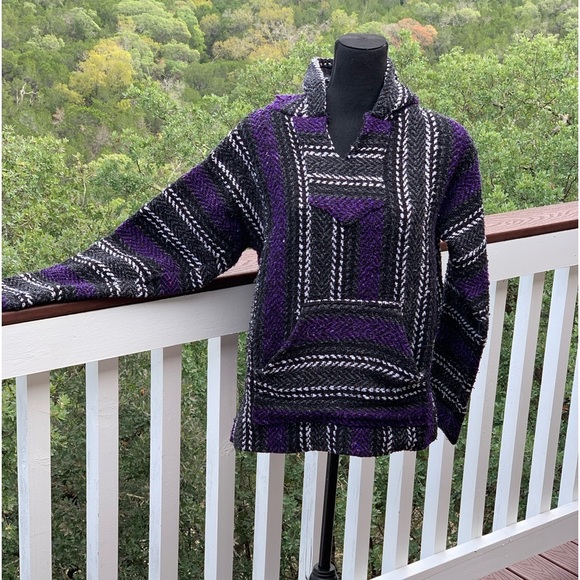 Baja Joe‎ Purple Striped Textured Hoodie - Picture 1 of 11